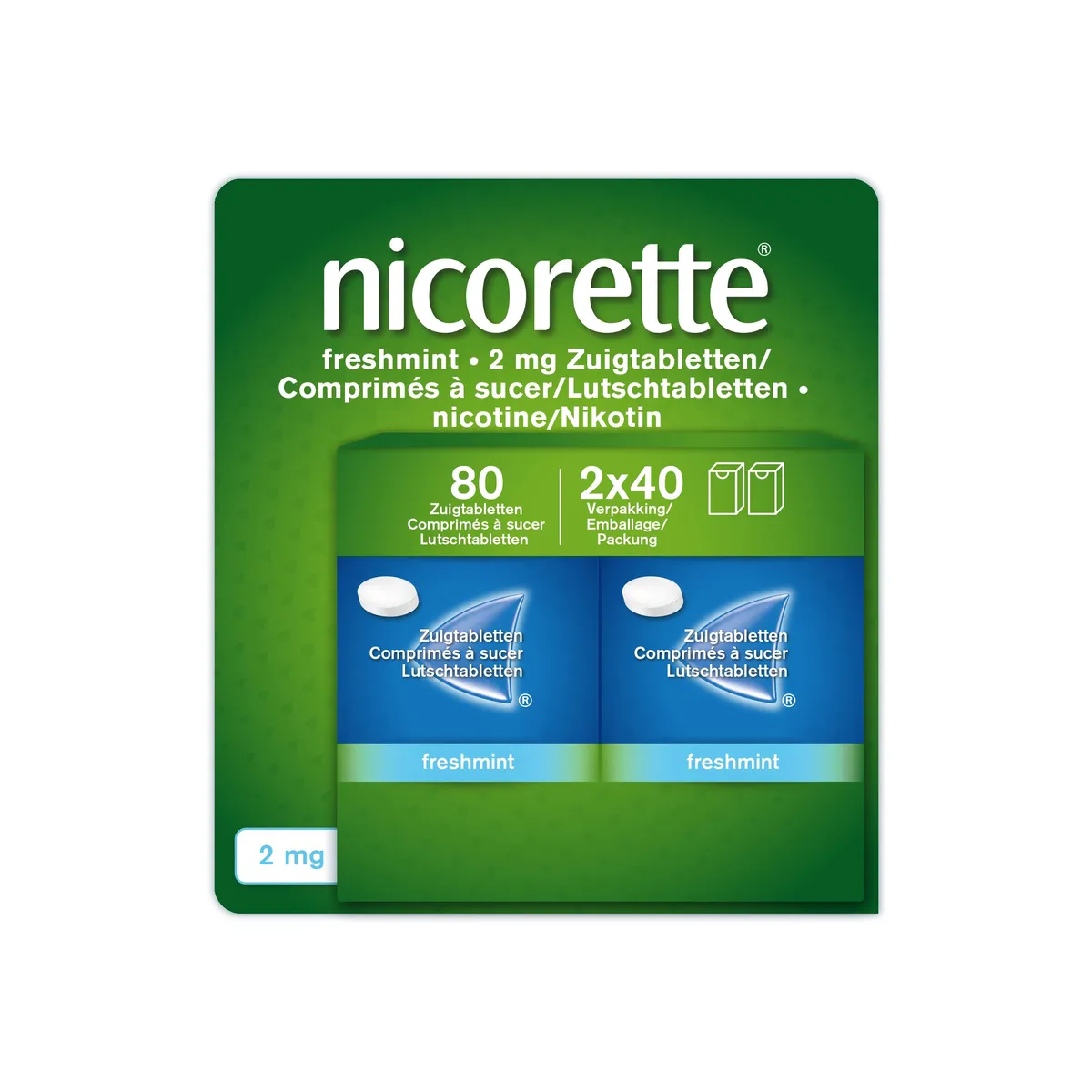 Nicorette Freshmint 2 Mg Nicotine 80 Zuigtabletten