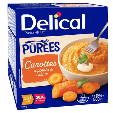 Delical Purée HP HC Carottes 4x200g