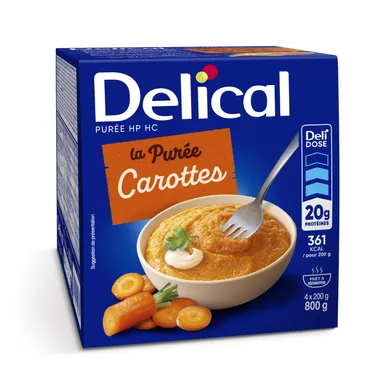 Delical Purée HP HC Carottes 4x200g
