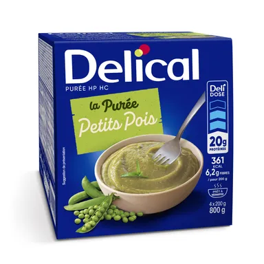 Delical Purée HP HC Petits Pois 4x200g