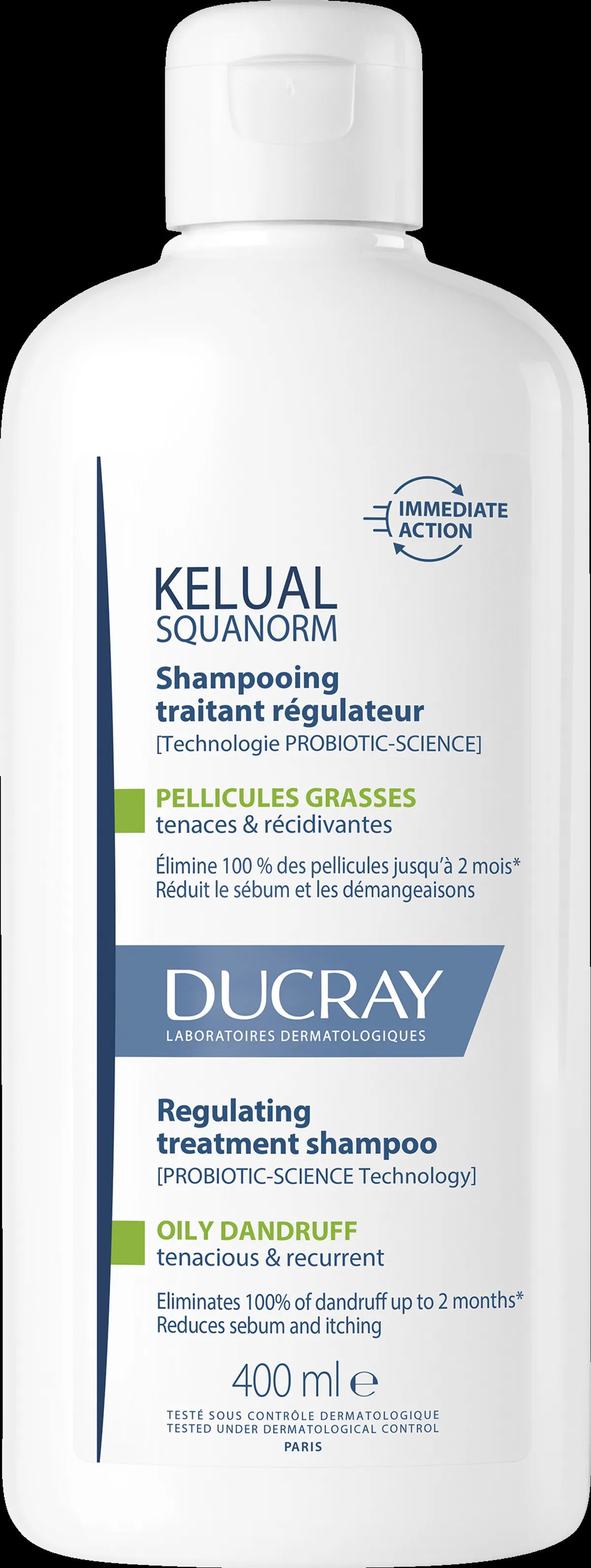 Ducray Kelual Squanorm Anti-Roos Regulerende Verzorgende Shampoo Vette Schilfers 400Ml