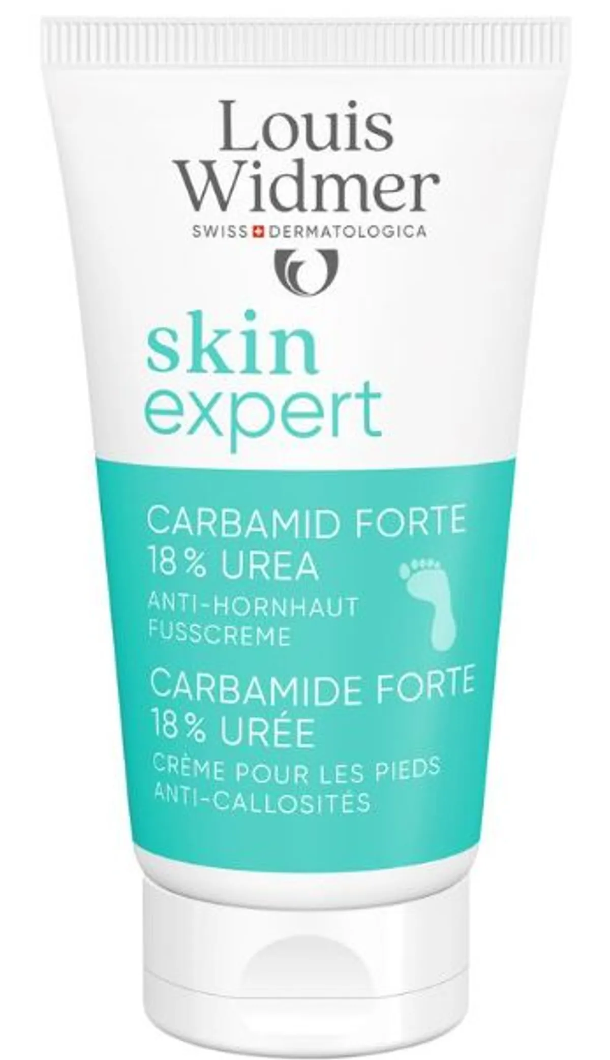 Louis Widmer Skinexpert Carbamide Forte 18 % Urée Crème pour les Pieds Anti-Callosités Sans Parfum 50ml