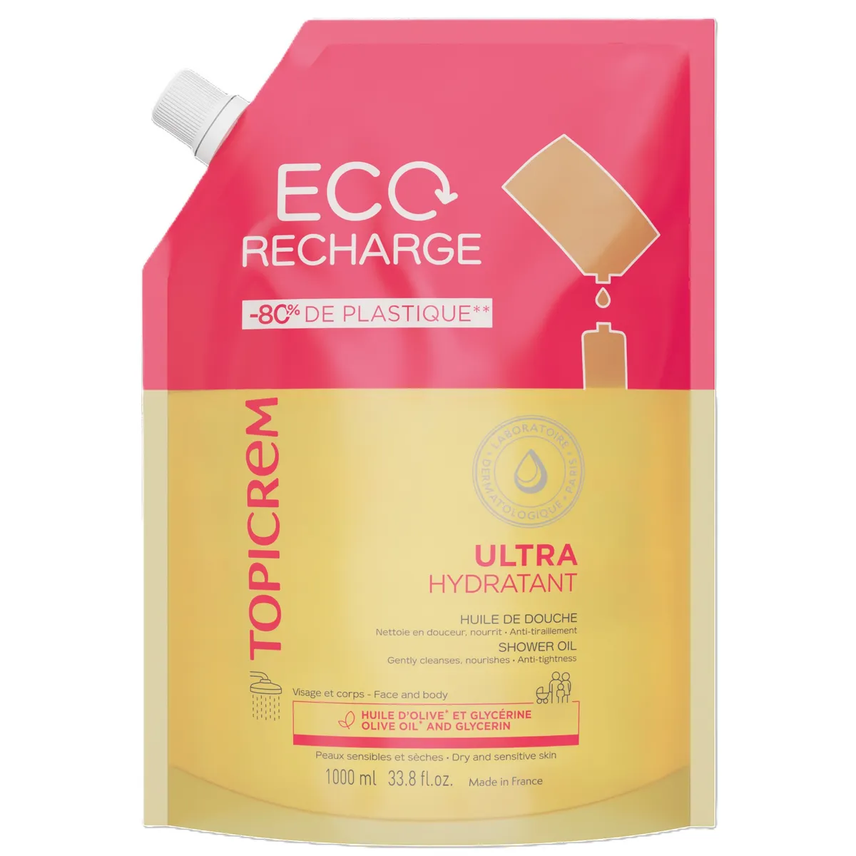 Topicrem Ultrahydraterende Doucheolie Eco-Navulling 500 ml
