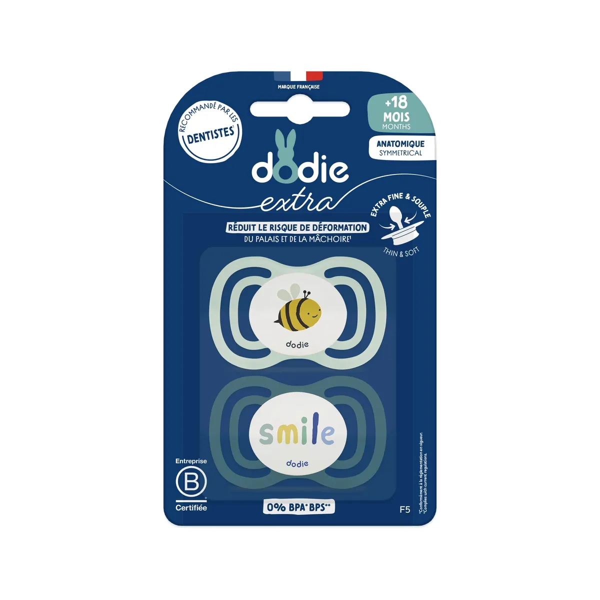 Dodie Fopspeen Ana Extrafijn Blauw 18m+