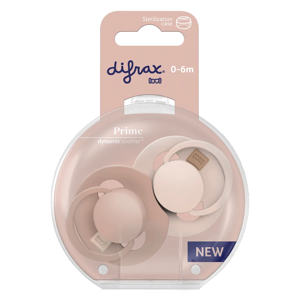 Difrax Sucette Dynamique 0-6 Mois Prime Nude/Blush