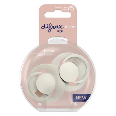 Difrax Prime Dynamische Fopspeen 6-18 M Coconut/Ivory