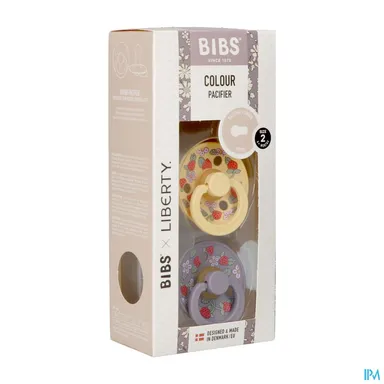 Bibs x Liberty 2 Tétine Duo Strawberries & Cream Pale Butter Mix