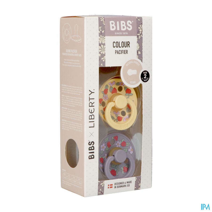 Bibs x Liberty 2 Speen Duo Strawberries & Cream Pale Butter Mix - BIBS