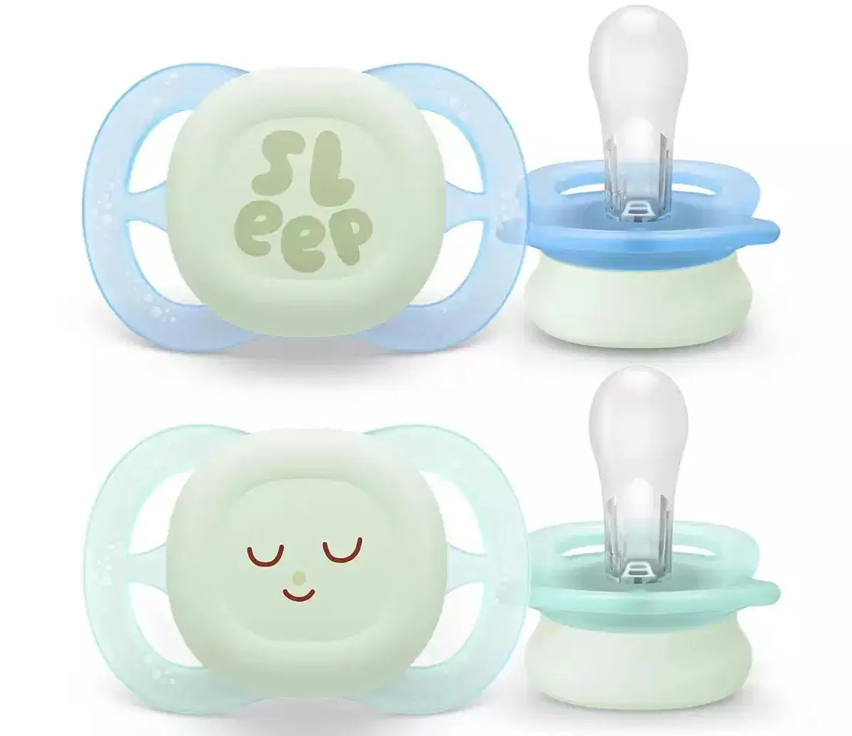 Philips Avent Sucette +0M Ultra Start Nuit Vert/Bleu