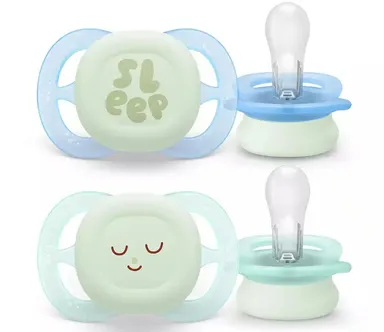 Philips Avent Sucette +0M Ultra Start Nuit Vert/Bleu