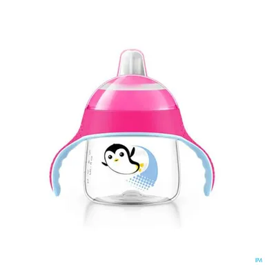 Philips Avent Lekvrije Pinguin Beker 200ml Roze