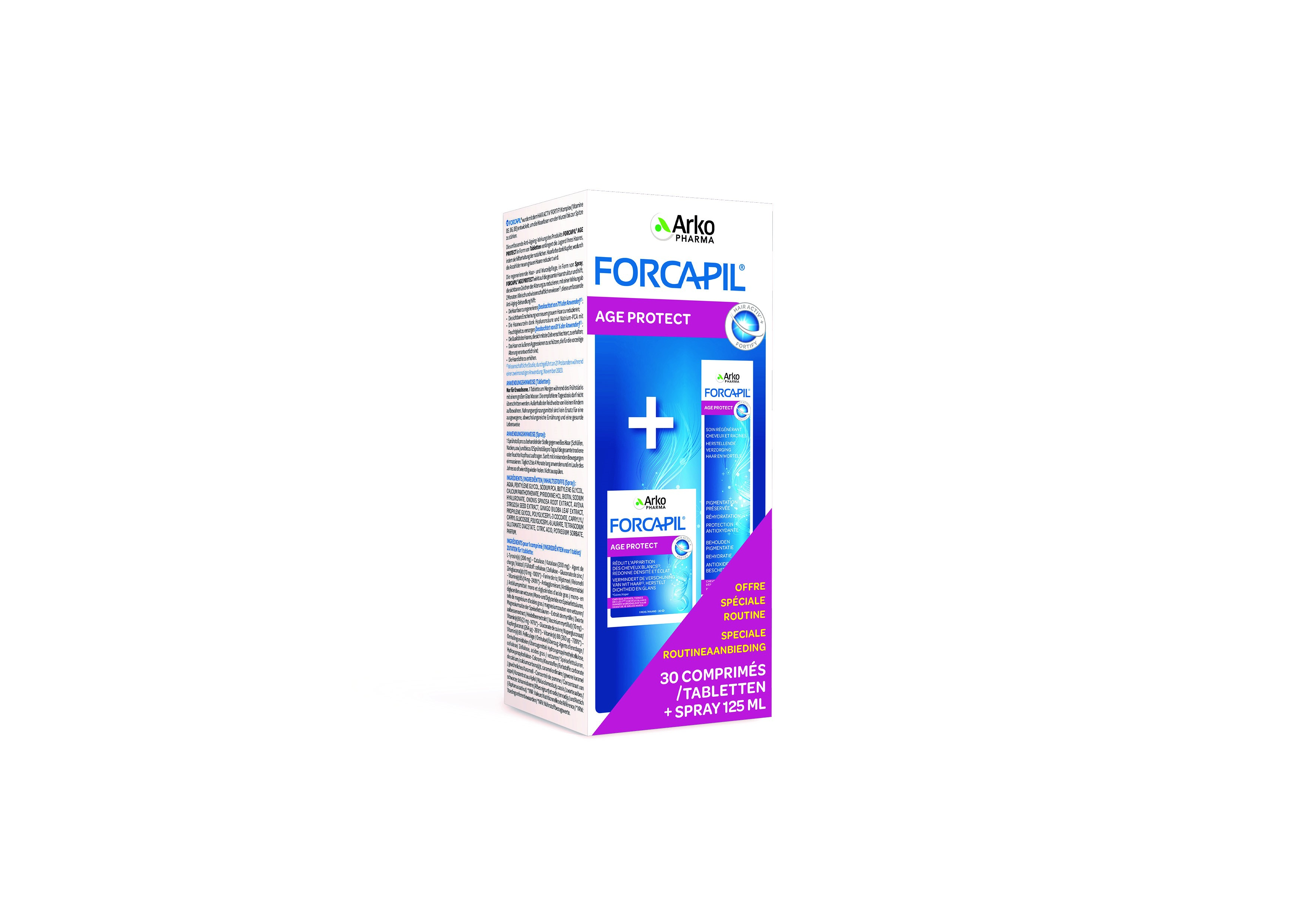 Forcapil Age Protect Routine 30 Tabletten + Spray 125 ml - Arkopharma