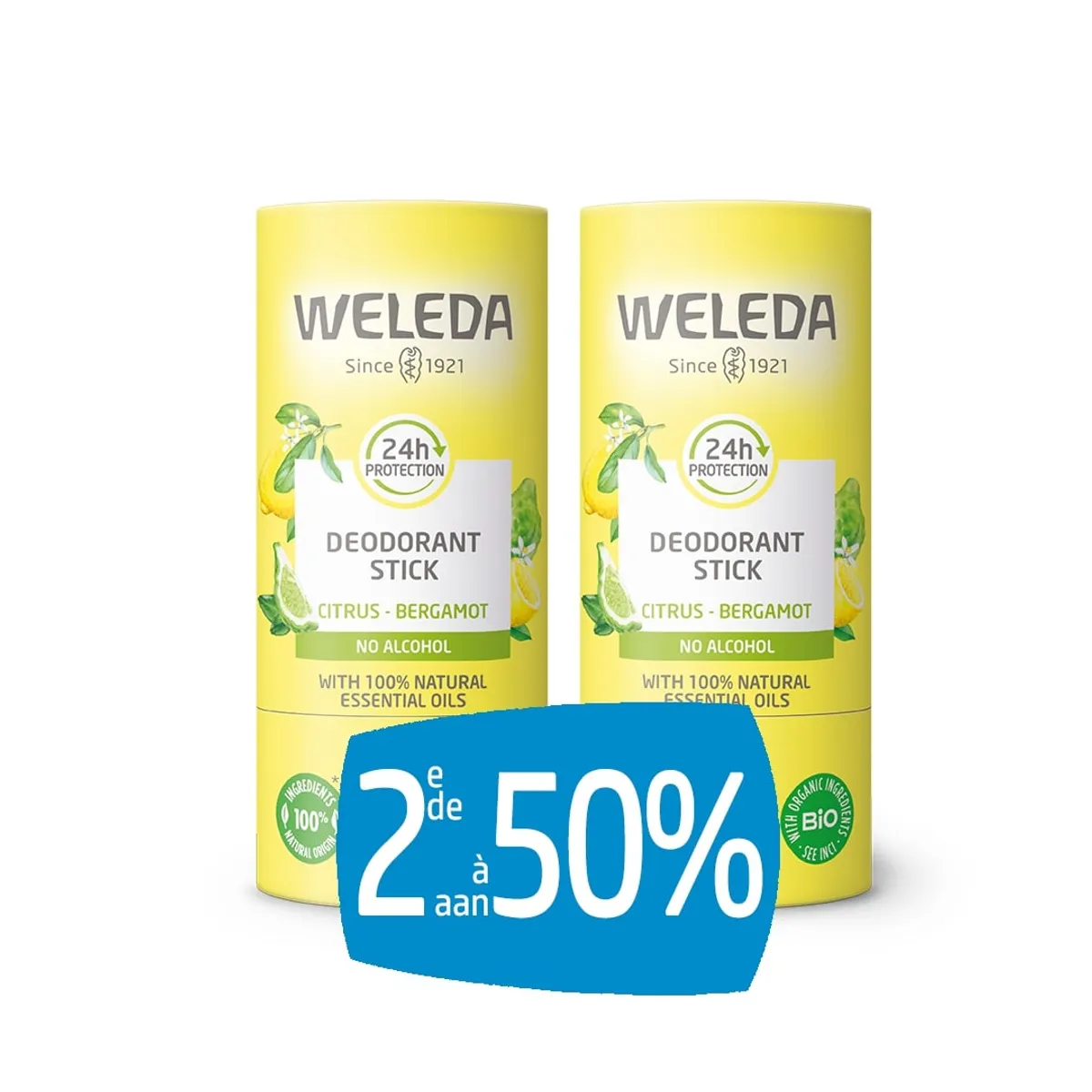 Weleda Déodorant Stick 24h Citrus Bergamot 2x50g