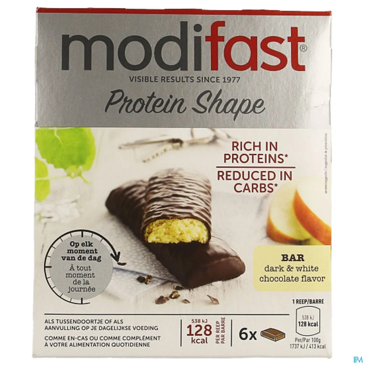 Modifast Protein Shape 6 Barres Chocolat Noir et Blanc