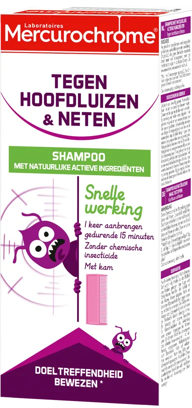 Mercurochrome Shampoo Tegen Luizen & Neten Actieve Bestanddelen van Natuurlijke Oorsprong 125 ml
