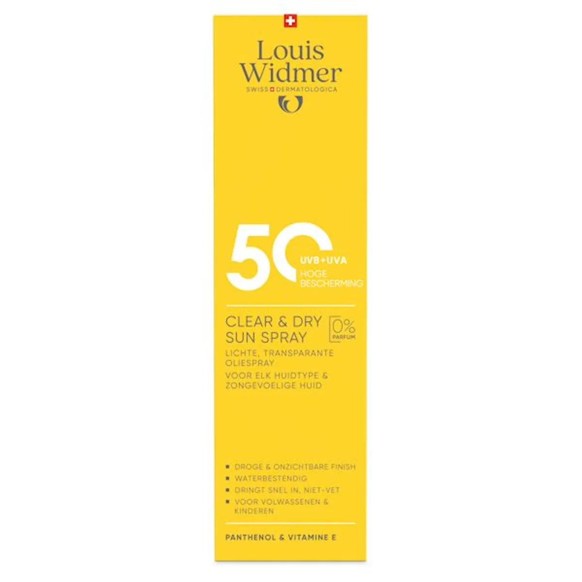 Louis Widmer Clear & Dry Sun Spray SPF50+ Parfumvrij 200ml