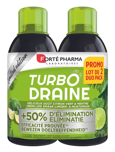 Forté Pharma TurboDraine Limoen & Munt Duo 2X500 ml