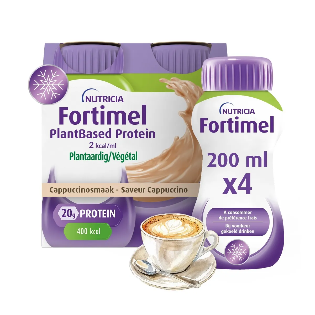 Fortimel Plantbased Protein Cappuccino 4 x 200 ml