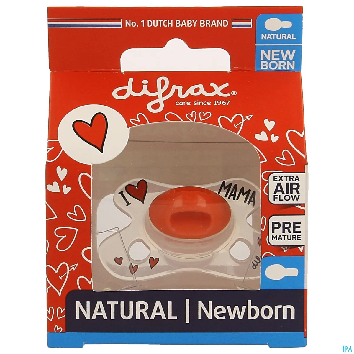Difrax Sucette Natural Newborn I Love