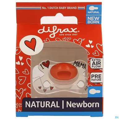 Difrax Sucette Natural Newborn I Love