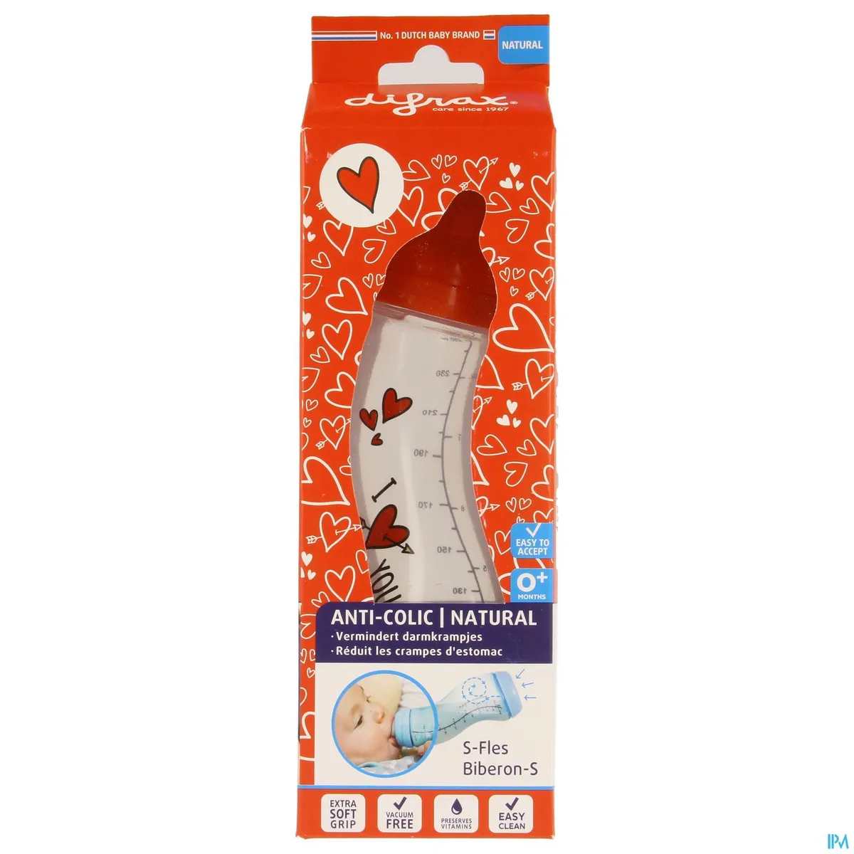 Difrax Biberon-s Natural I Love 250ml