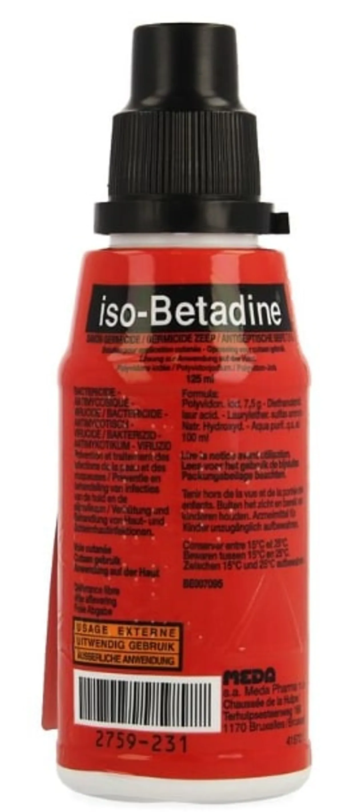 iso-Betadine Germicide Zeep 7,5% Oplossing voor Cutaan Gebruik 125ml