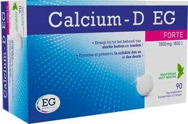 Calcium-D Forte Menthe 1000mg/800UI 90 comprimés