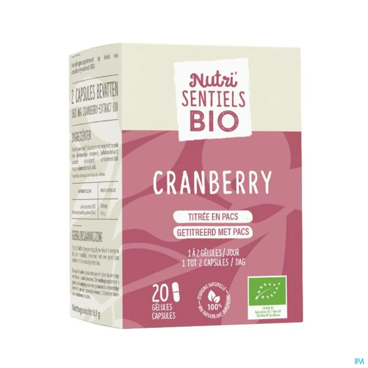 Nutri'sentiels Bio Cranberry 20 Tabletten