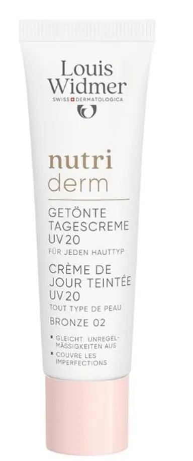 Louis Widmer Nutriderm Crème de Jour Teintée UV20 Bronze 02 Sans Parfum 30ml