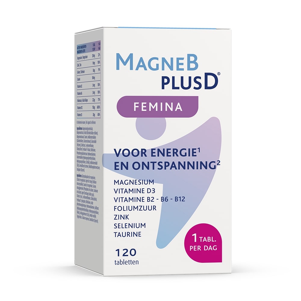 Magne B Plus D Femina 120 tabletten Nieuwe Formule - MagneBplusD