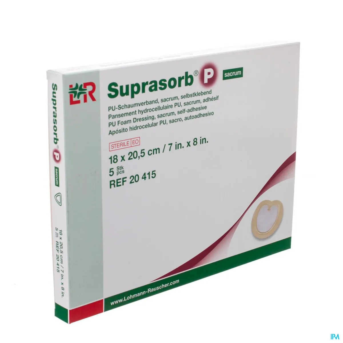 Suprasorb P Schuimverb Pu Wcl Sacrum 18,0x20,5 5