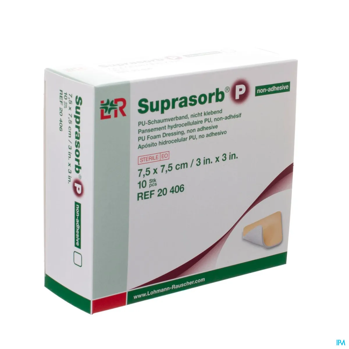 Suprasorb P Schuimverb Pu N/adh Wcl 7,5x 7,5cm 10