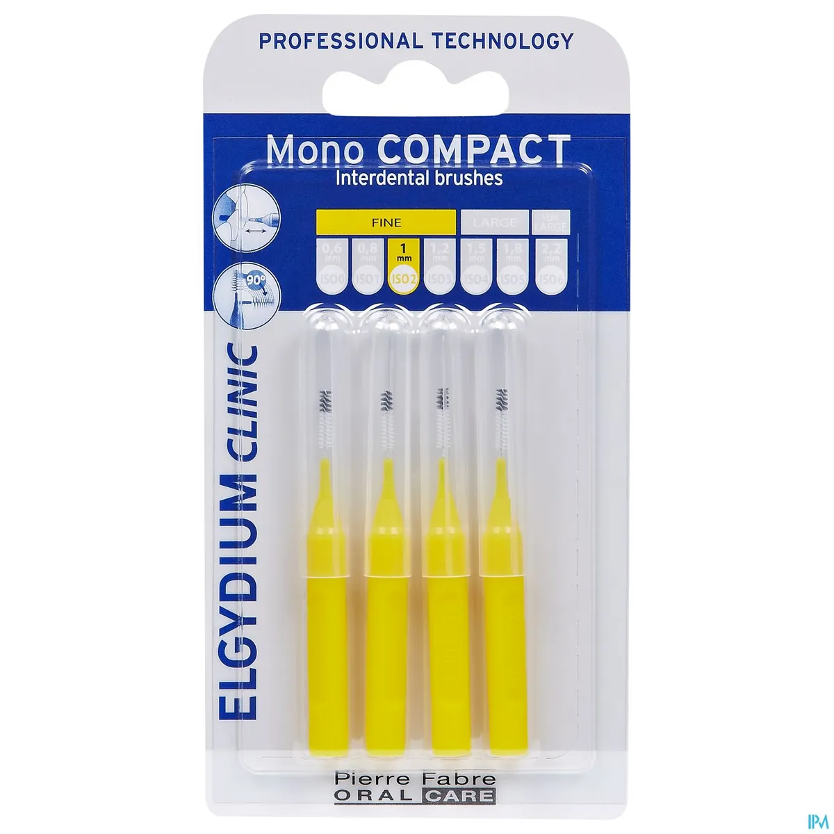 Oral Care Elgydium Clinic Mono Compact Interdentale Borstel Geel Iso2 1mm 4 Stuks