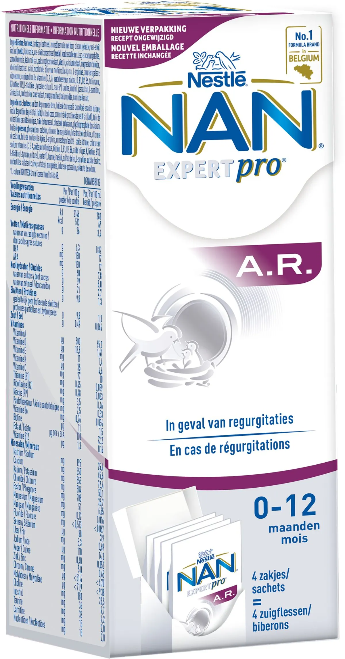 NESTLÉ NAN A.R. Lait pour Nourrissons 4x26g