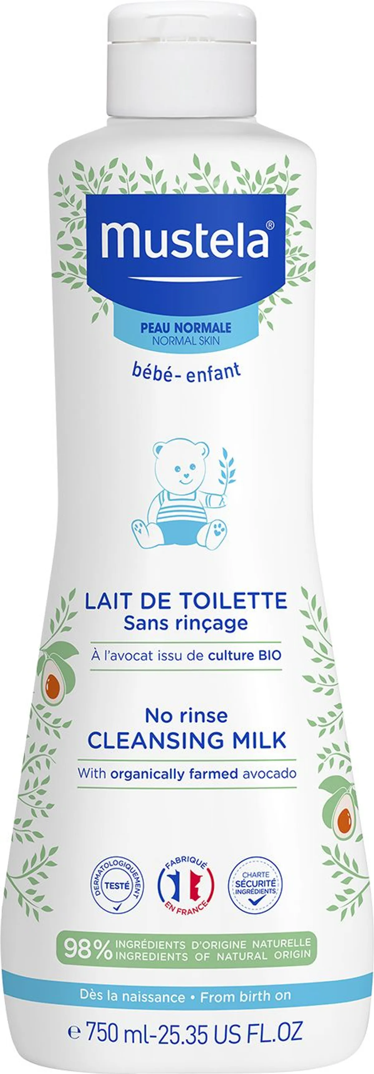 Mustela Reinigingsmelk Normale Huid 750 ml