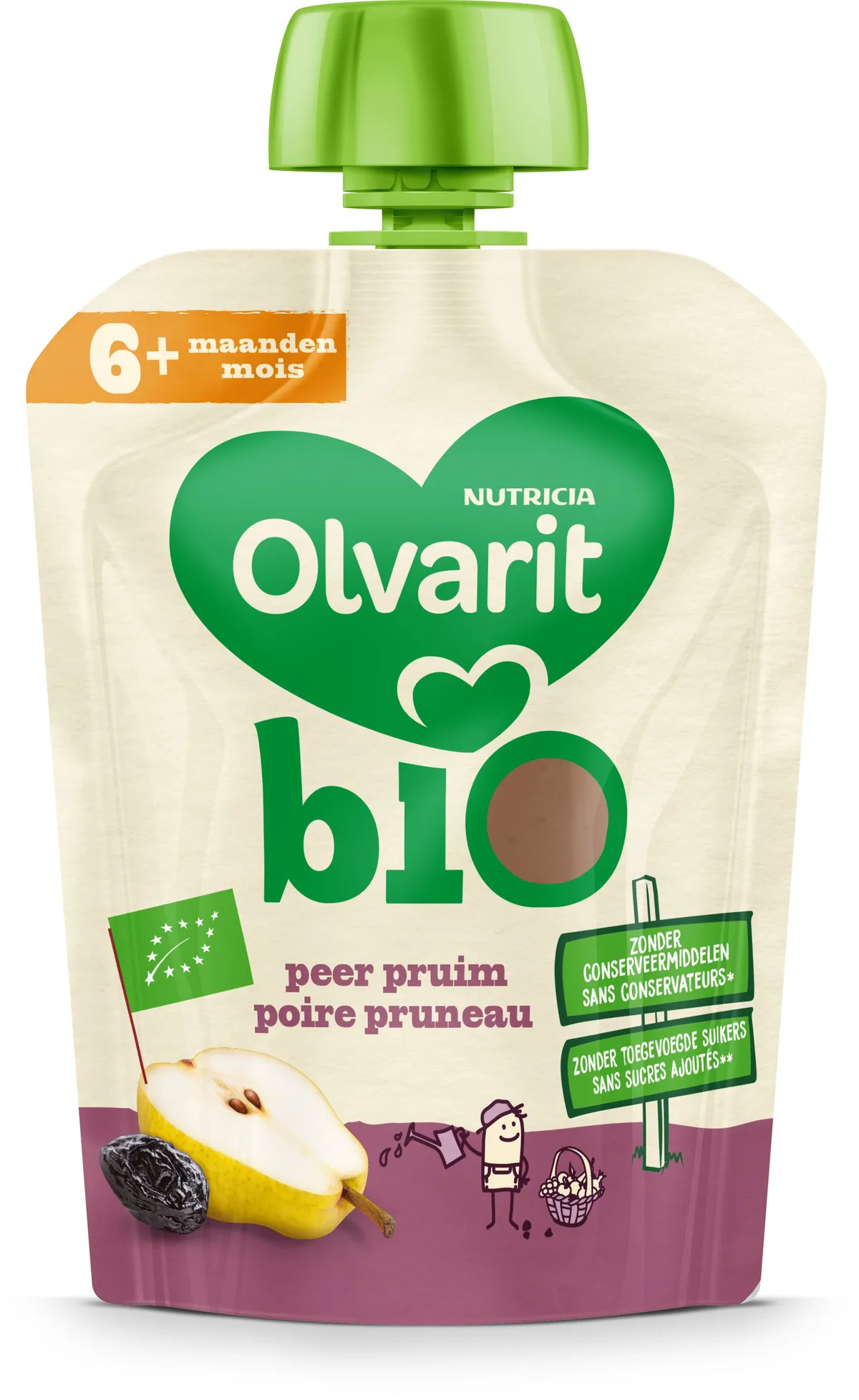 Olvarit Bio Poire + Pruneau 6+ Mois 90g