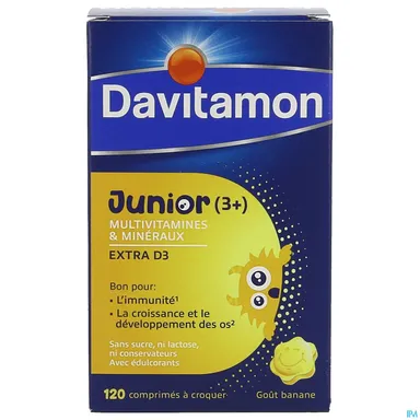 Davitamon Junior Banane 120 Comprimés