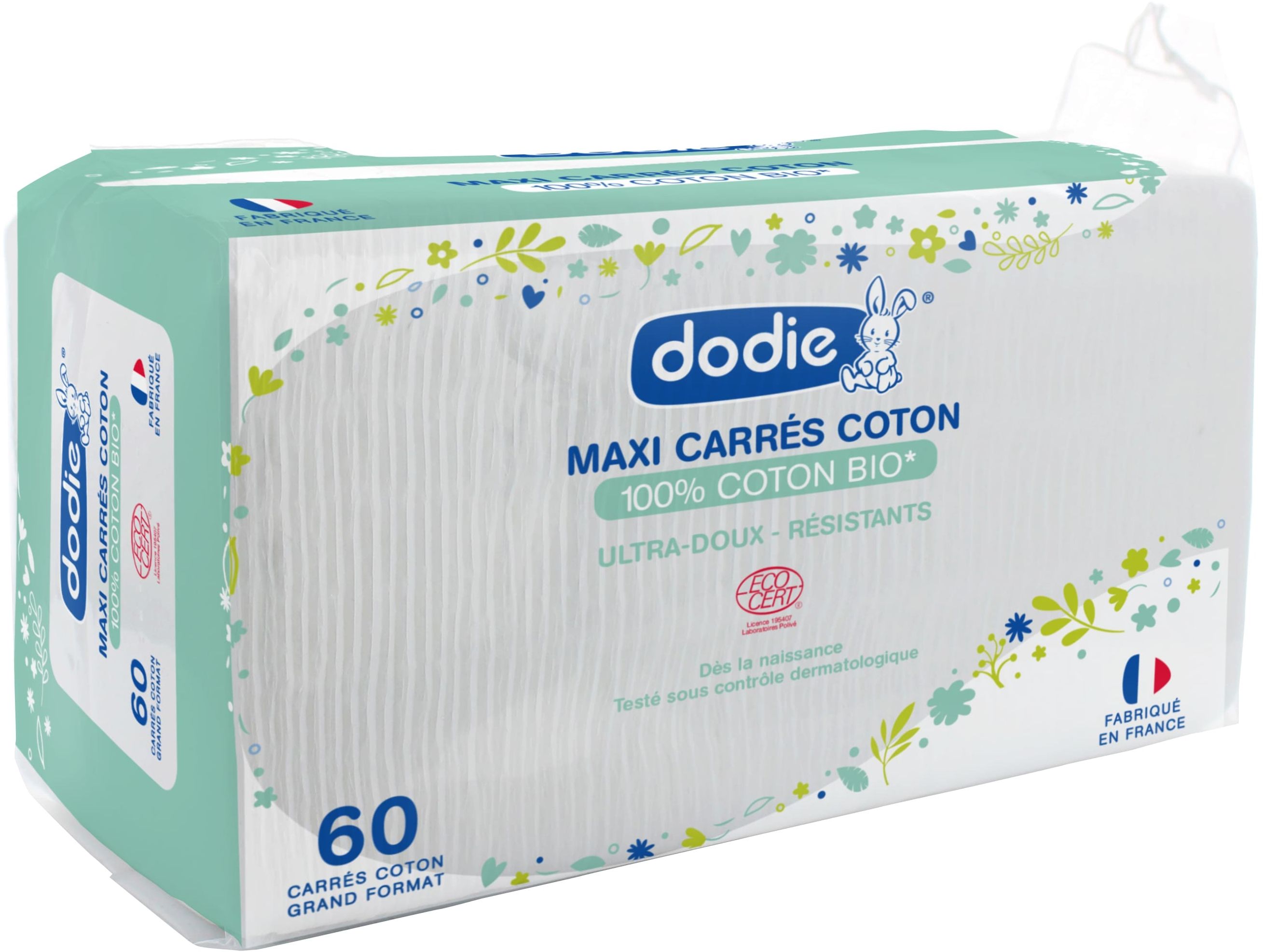 Dodie Vierkante Wattenschijfjes Bio 60