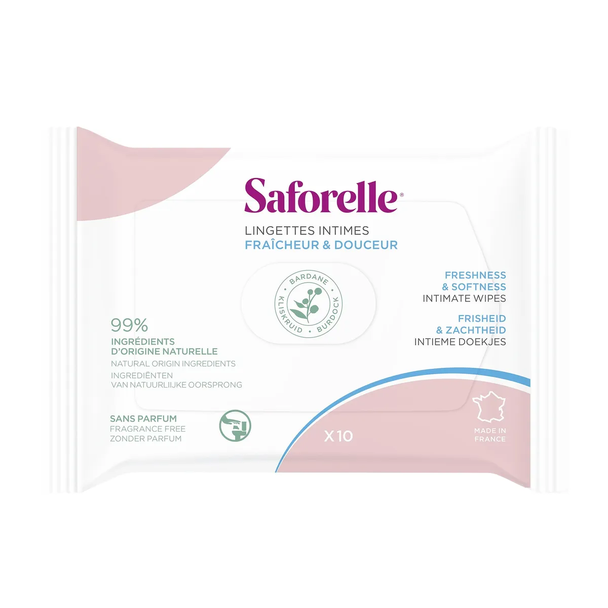 Saforelle Lingettes Flushable Pocket 10