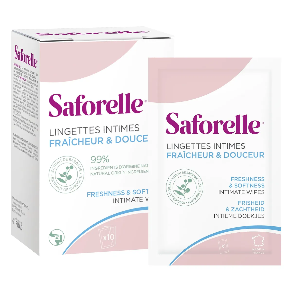 Saforelle Lingettes Flushable 10 Nouvelle formule