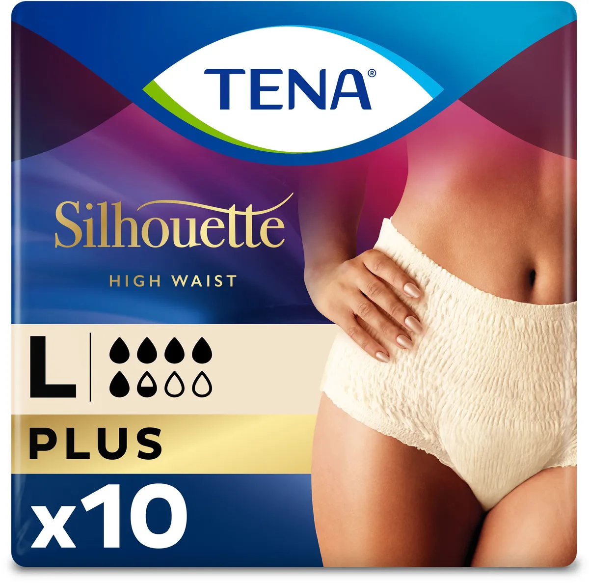 Tena Silhouette Plus Creme Hoge Taille L 10