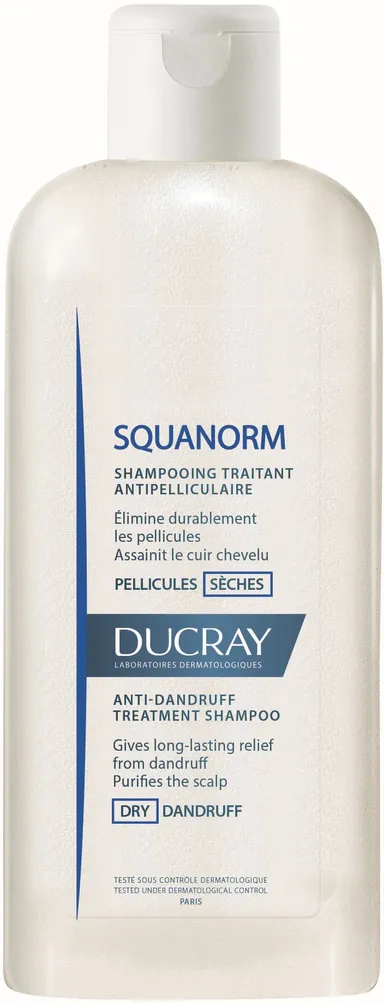 Ducray Kelual Squanorm Shampooing Traitant Hydratant Anti-Pelliculaire Pellicules Sèches 200Ml