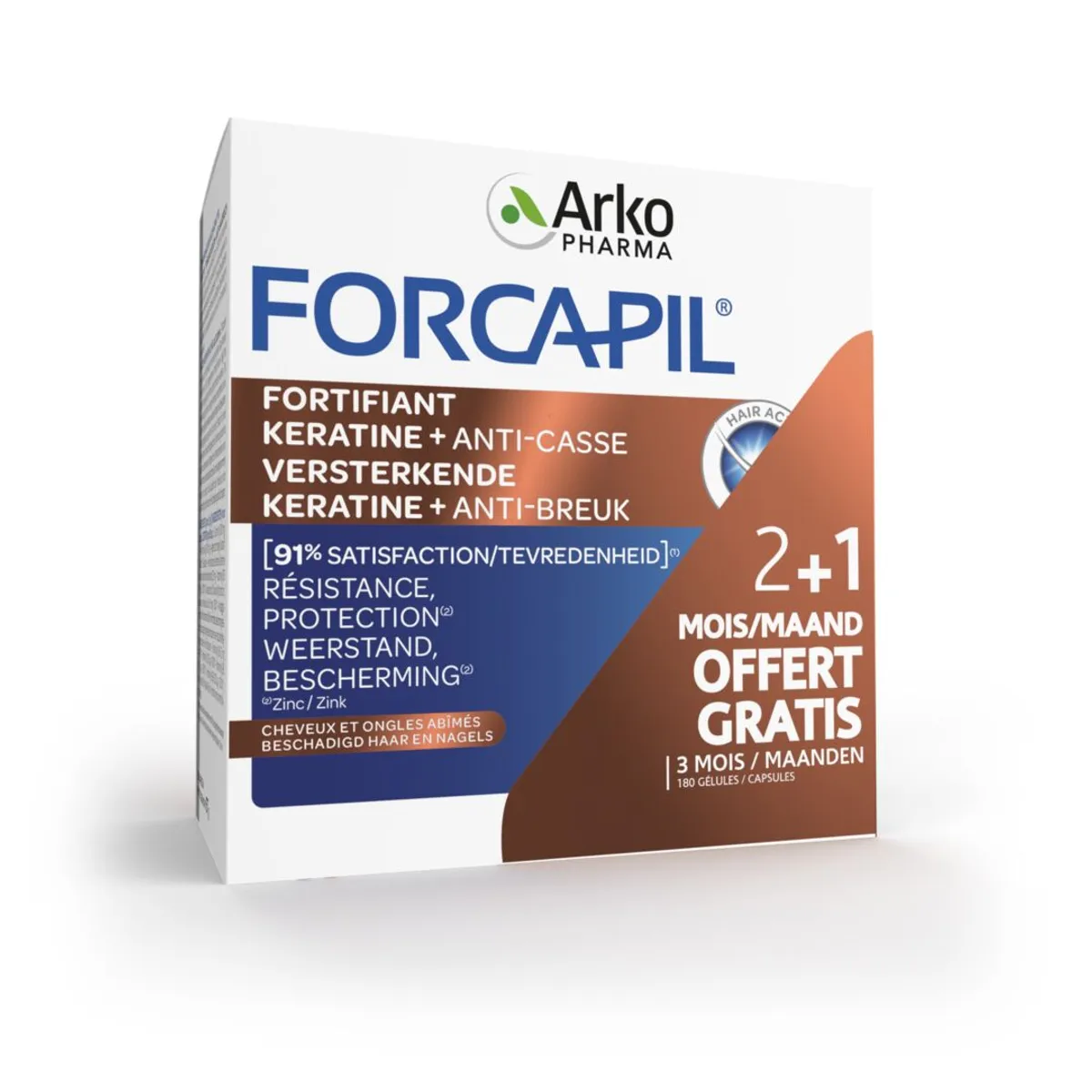 Forcapil Keratine+ Lot Caps 180