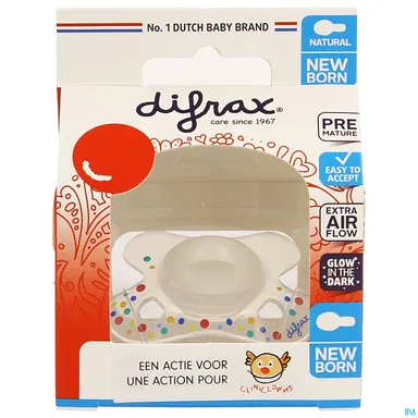 Difrax Sucette Natural Newborn Cliniclowns