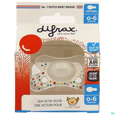 Difrax Fopspeen Natural0- 6m Cliniclowns