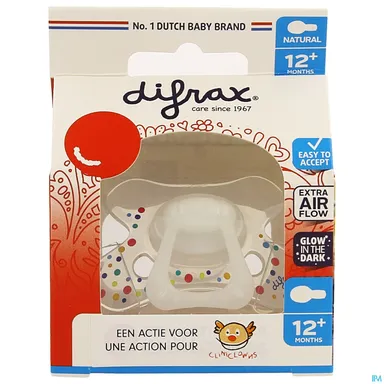 Difrax Fopspeen Natural 12m+ Cliniclowns