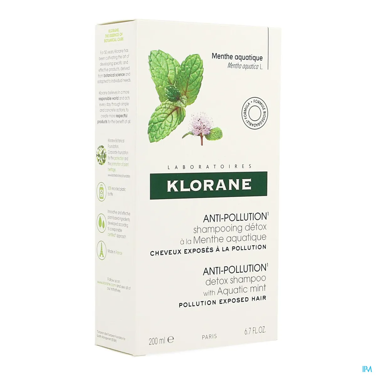 Klorane Shampooing Menthe Aquatique 400ml