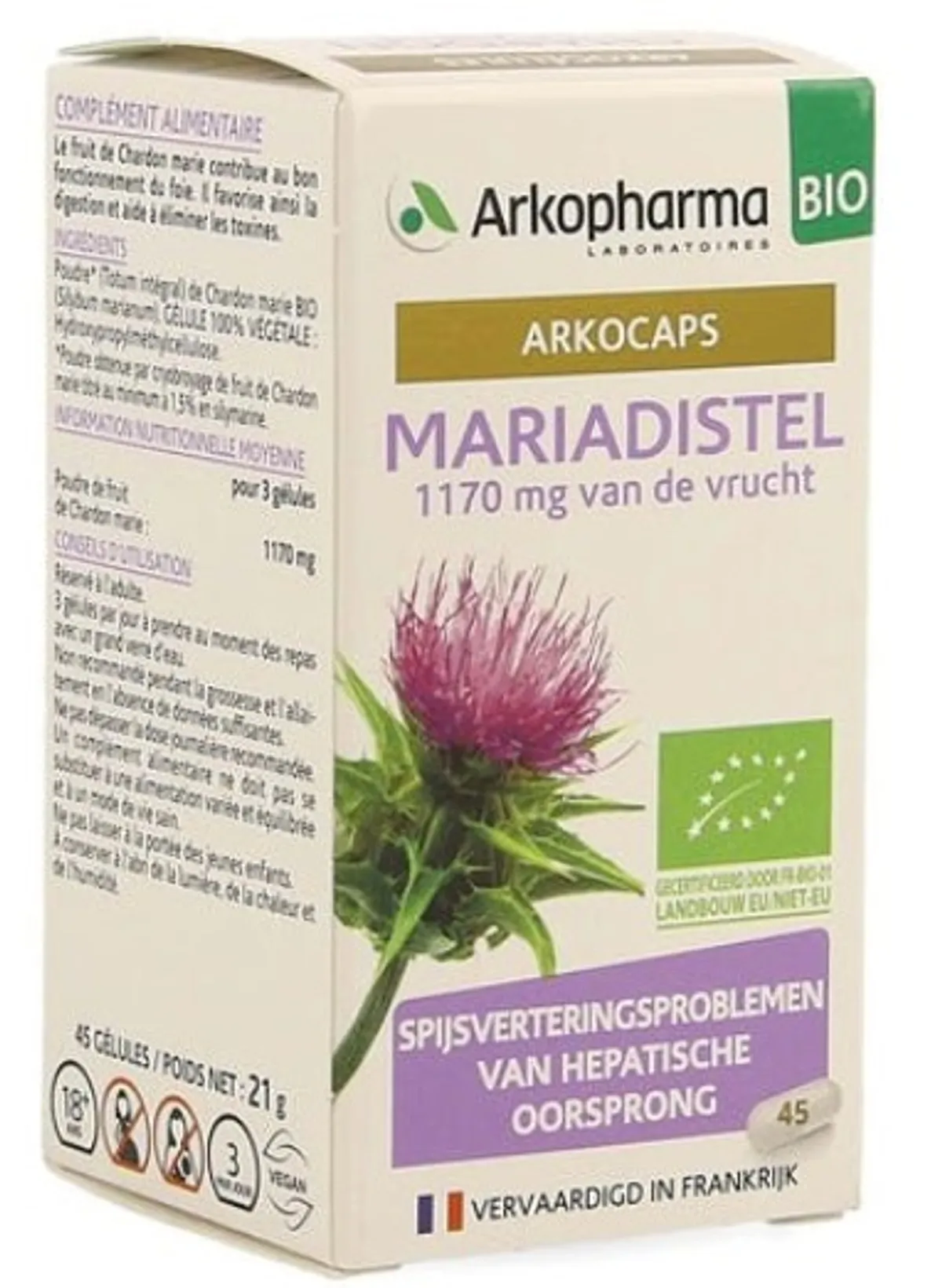 ArkoGélules Chardon Marie 45 Gélules Végétales