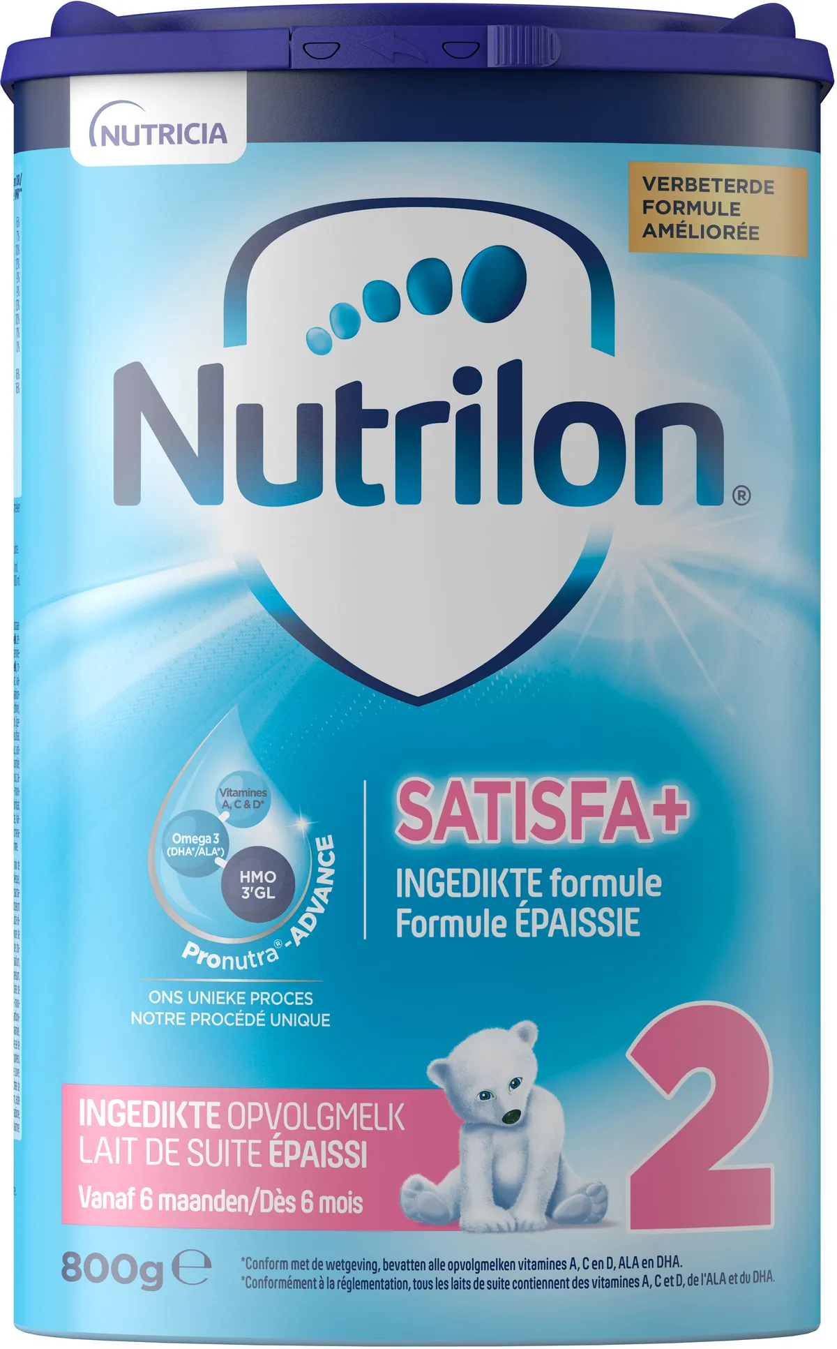 Nutrilon Satisfa+ 2 Ingedikte Opvolgmelk Baby 6-12 maanden Poeder Blik 800g