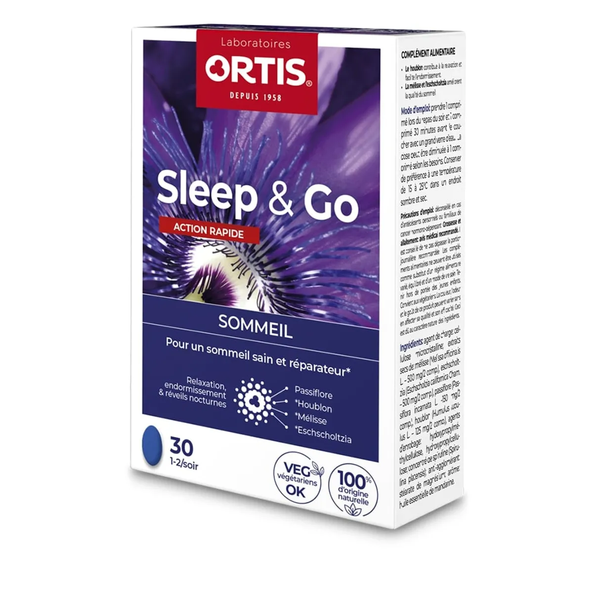 Ortis Sleep & Go Sommeil Action Rapide 30 Comprimés